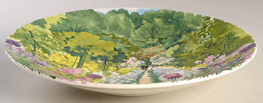 De Paris a Giverny 12" Shallow Round Bowl by Faiencerie De Gien-1