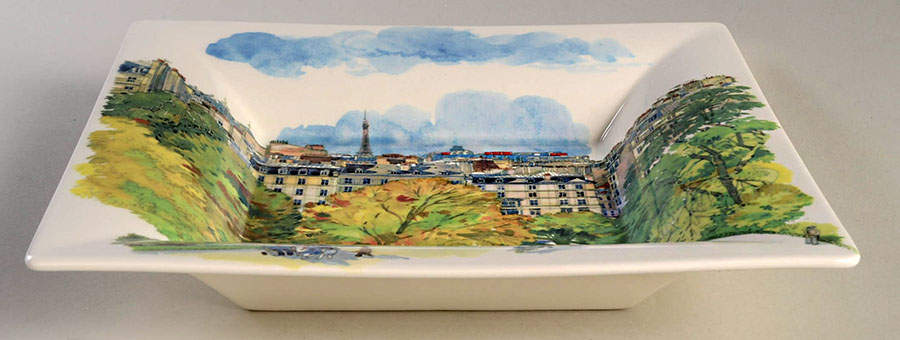 De Paris a Giverny Candy Dish-Square 8" by Faiencerie De Gien-1