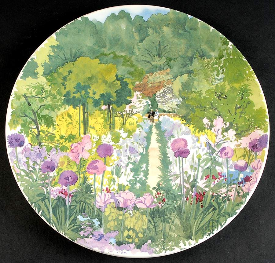 De Paris a Giverny Cake Plate by Faiencerie De Gien-1