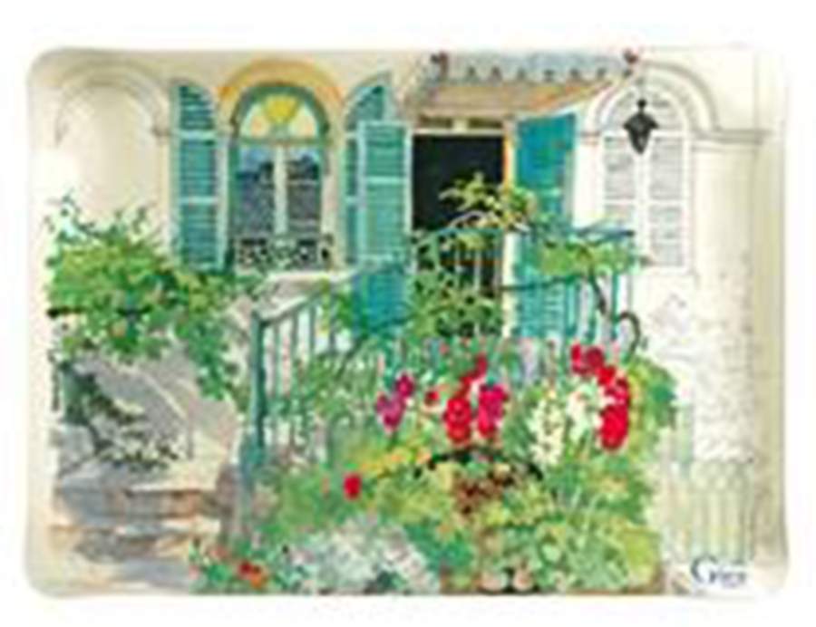 De Paris a Giverny 12" Acrylic Rectangular Tray by Faiencerie De Gien-1