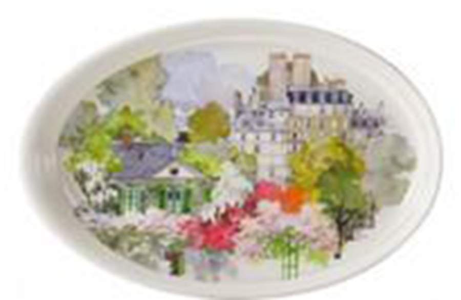 De Paris a Giverny 8" Oval Tray by Faiencerie De Gien-1