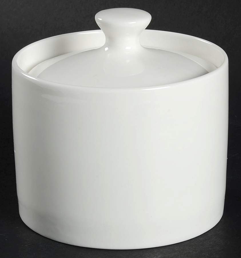 White Elements Sugar Bowl & Lid by Gibson Designs-1