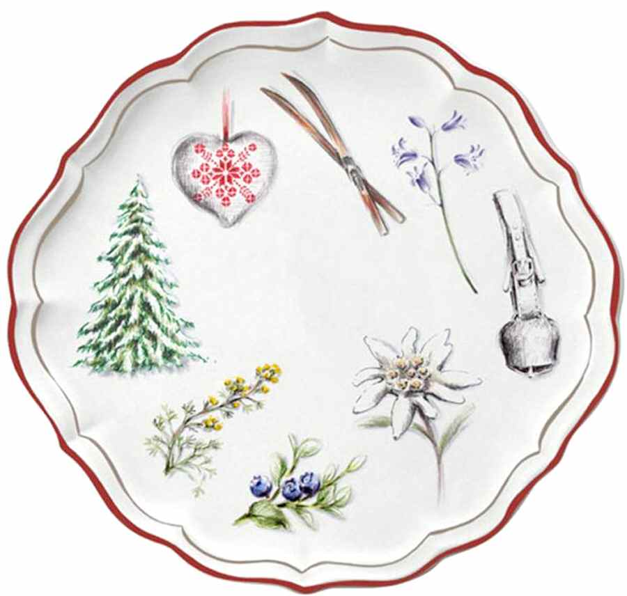 Voyages En France Alpine (Montagne) Cake Plate by Faiencerie De Gien-1