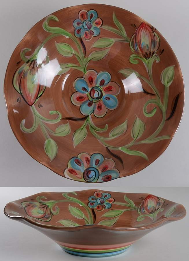 Cottage Garden 15" Round Serving Bowl by Gail Pittman-1