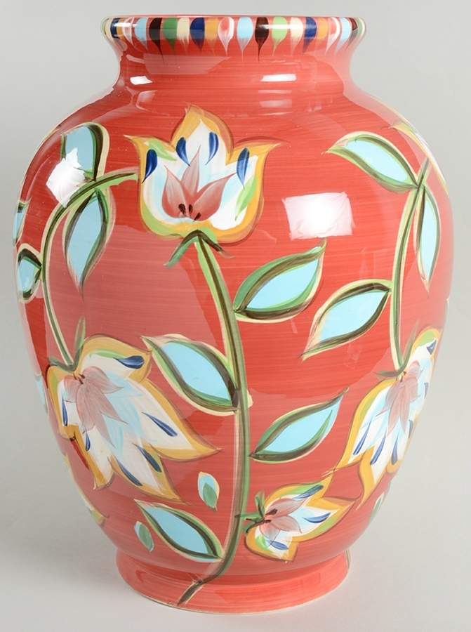 Red Bountiful 13" Urn Shaped Vase by Gail Pittman-1