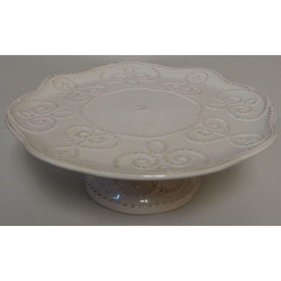 Great Room Cream 9" Diameter Pedestal Cake Stand by Gourmet Expressions-1