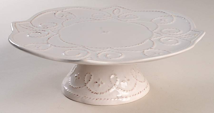 Great Room Cream 10" Diameter Pedestal Cake Stand by Gourmet Expressions-1