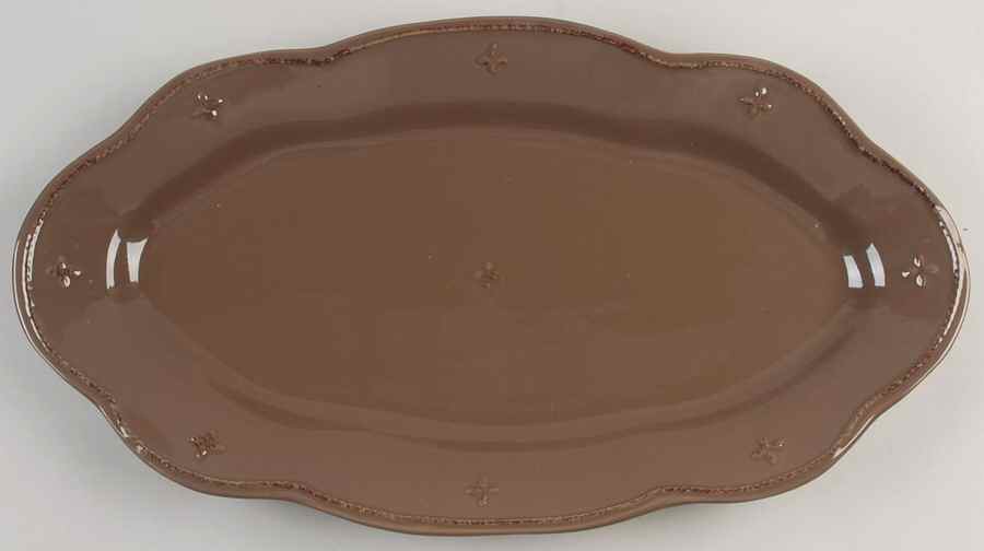 Great Room Taupe 18" Oval Serving Platter by Gourmet Expressions-1
