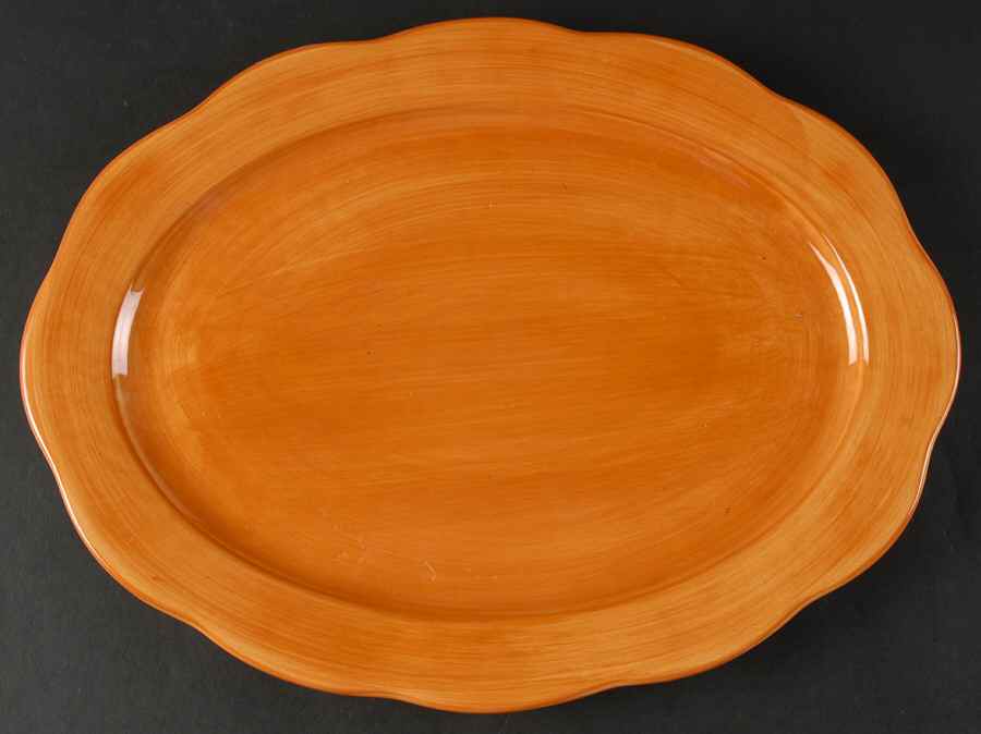 Enchanting II Terra Cotta 14" Oval Serving Platter by Gibson Designs-1