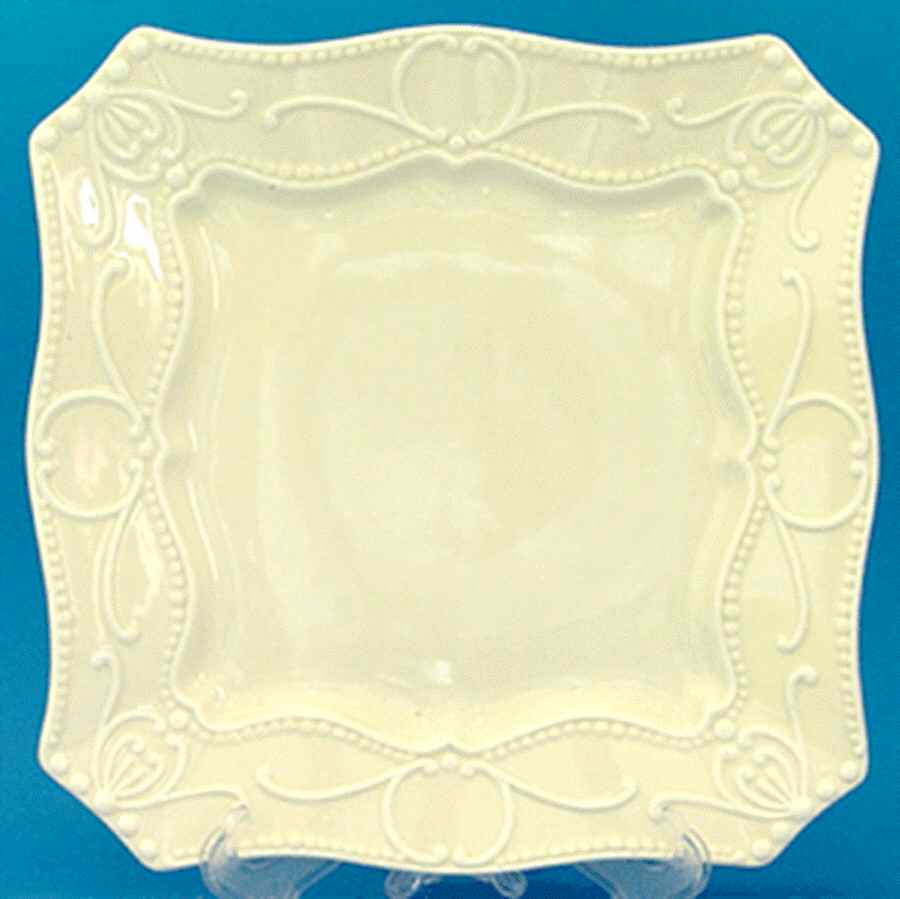 Chantilly Cream Square Dinner Plate by Godinger-1