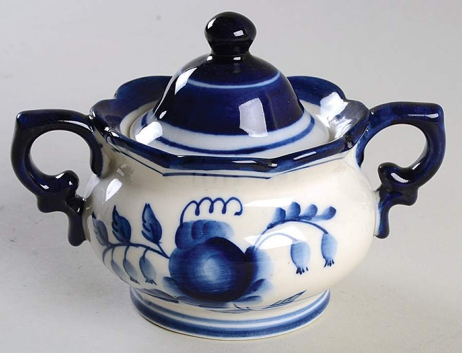 GZC1 Sugar Bowl & Lid by Gzhel China-1