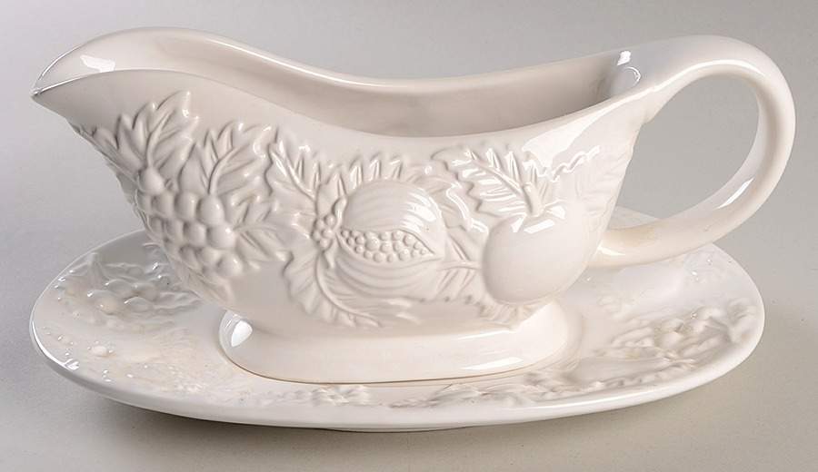 Gracious Gathering Gravy Boat & Underplate by Gibson Designs-1