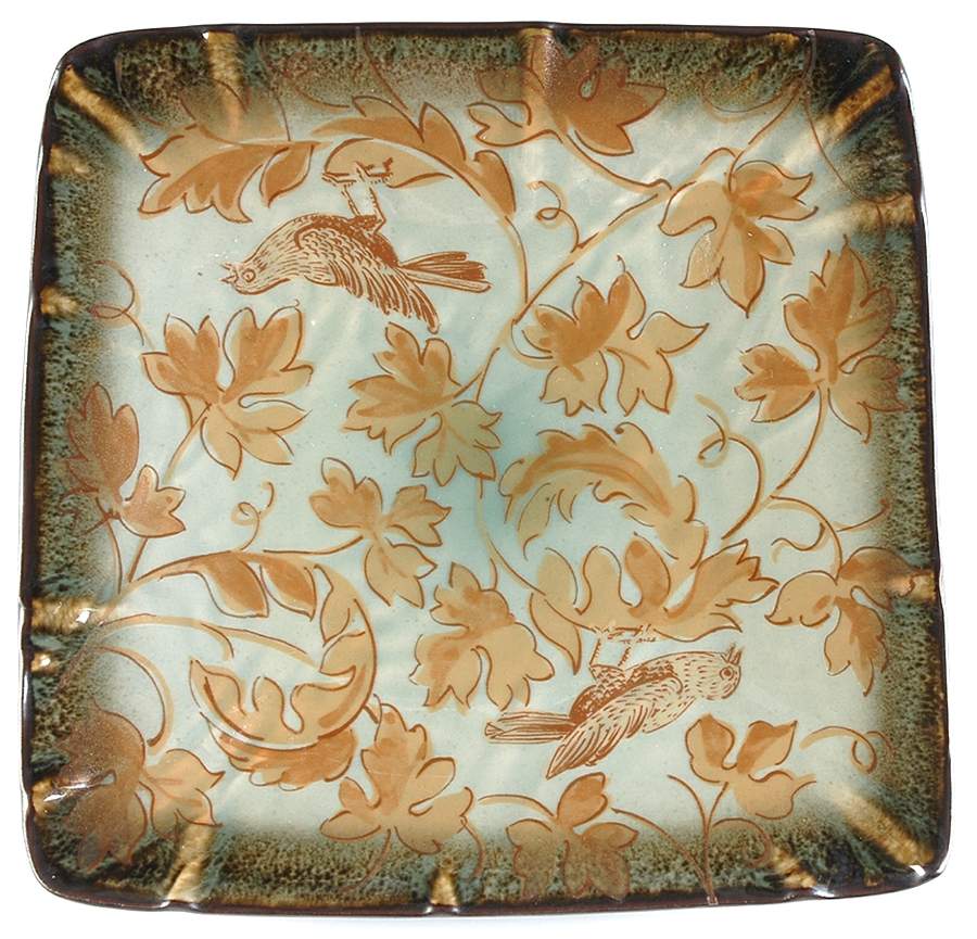 Birdsong Garden Square Accent Salad Plate by Gourmet Expressions-1