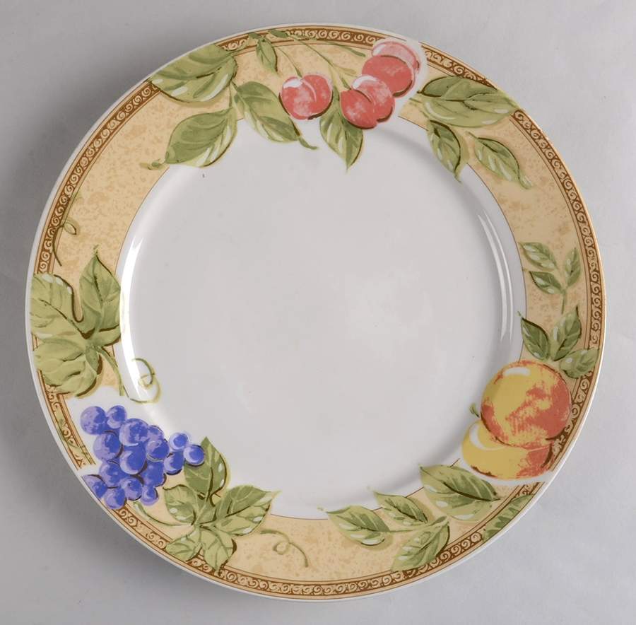 Fruita (Cream) 12" Chop Plate (Round Platter) by Gibson Designs-1