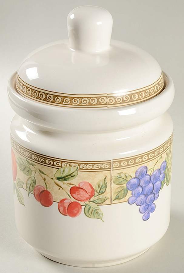 Fruita (Cream) Large Canister & Lid by Gibson Designs-1
