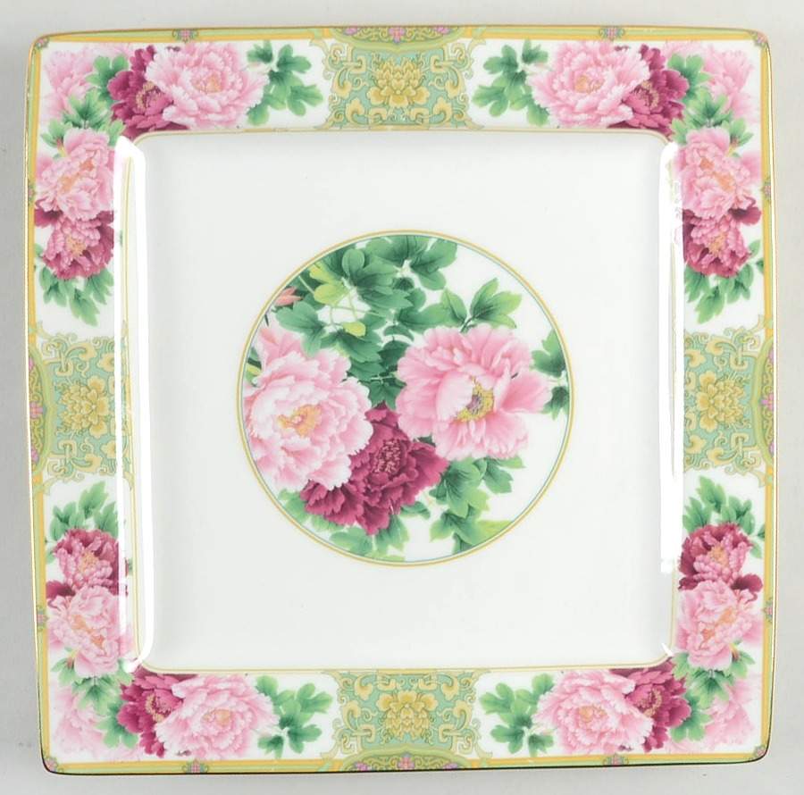 Peony 10" Square Serving Platter by Gracie Bone China-1