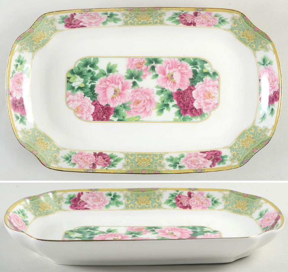 Peony 11" Rectangular Serving Platter by Gracie Bone China-1