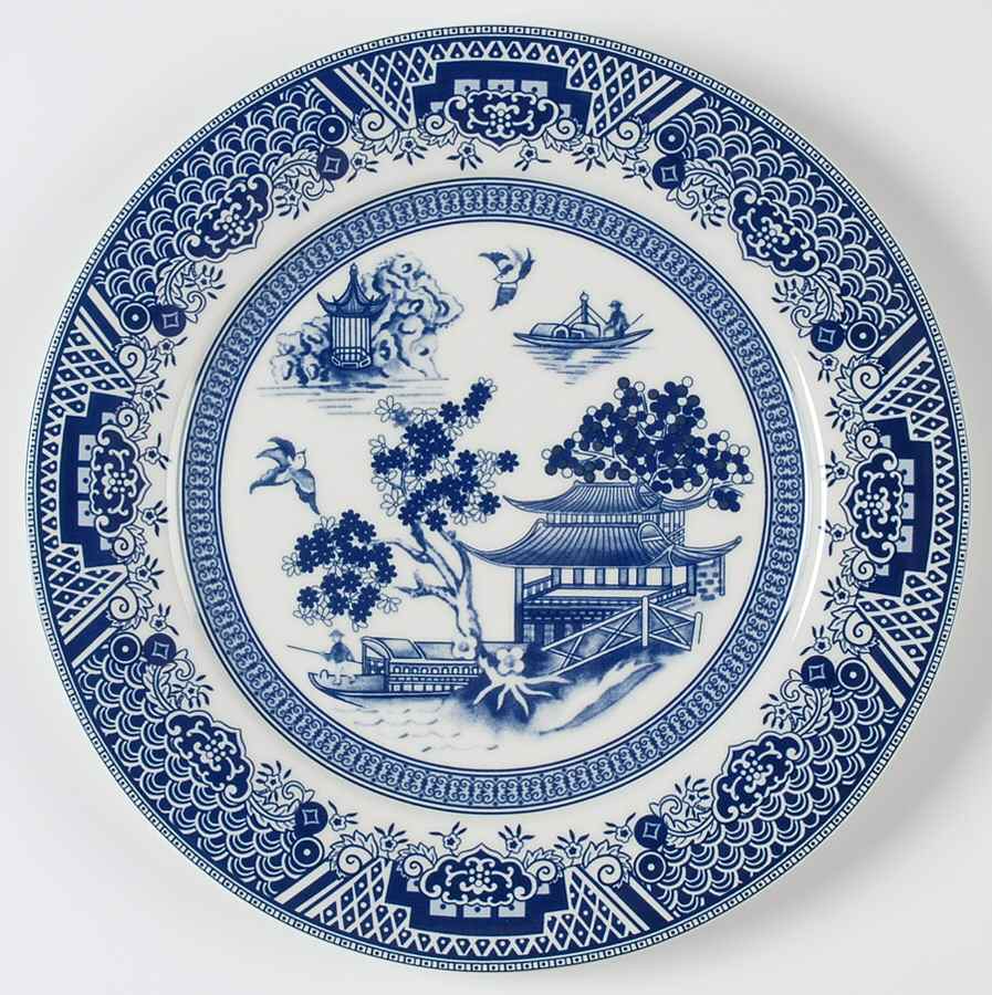 True Blue Dinner Plate by Gracie Bone China-1