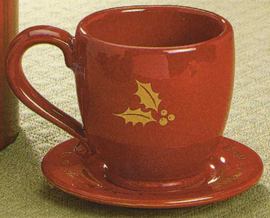 Merry and Bright Flat Cup & Saucer Set by Grasslands Road-1
