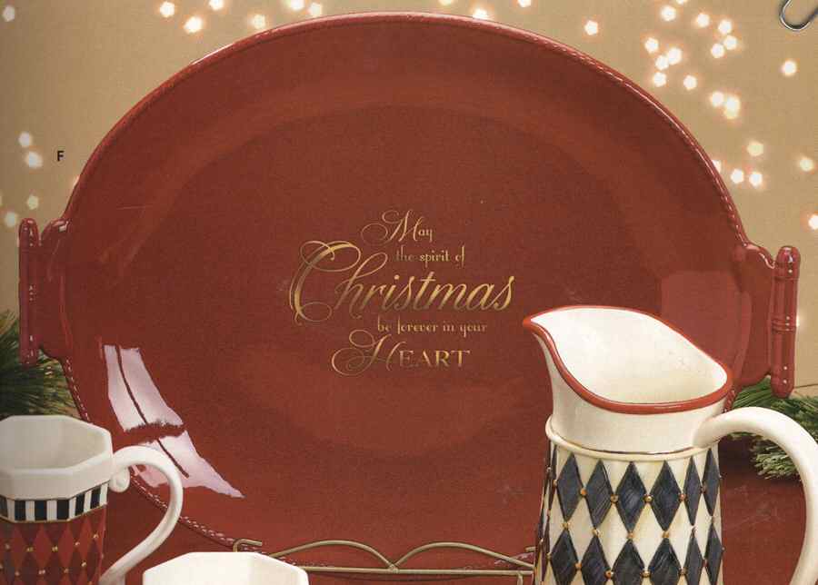 Spirit of Christmas 18" Oval Serving Platter by Grasslands Road-1