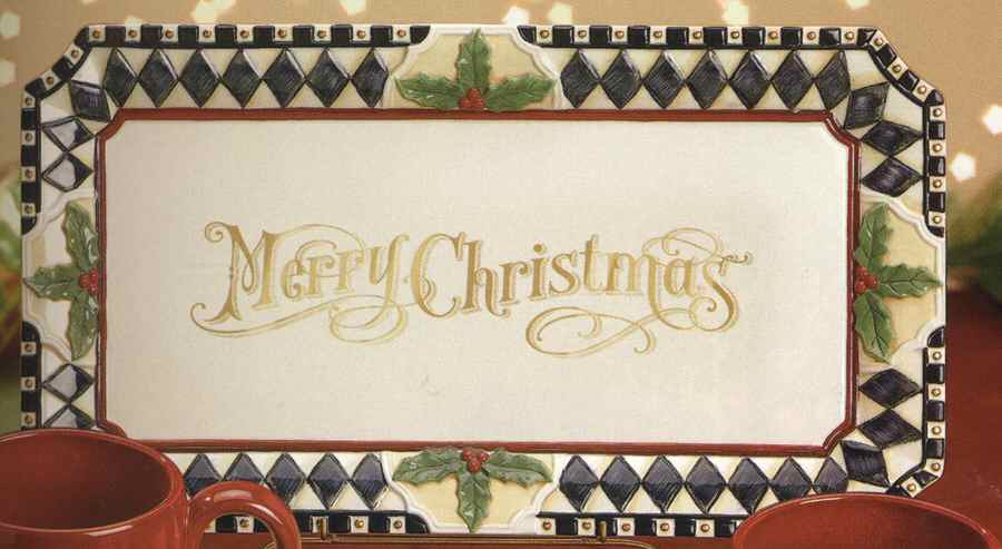 Merry Christmas 14" Oval Serving Platter by Grasslands Road-1