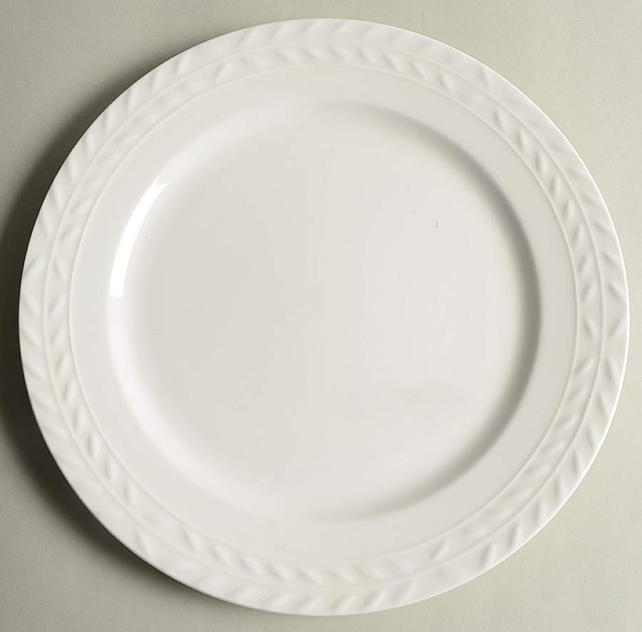 White Laurel Dinner Plate by Gourmet Expressions-1