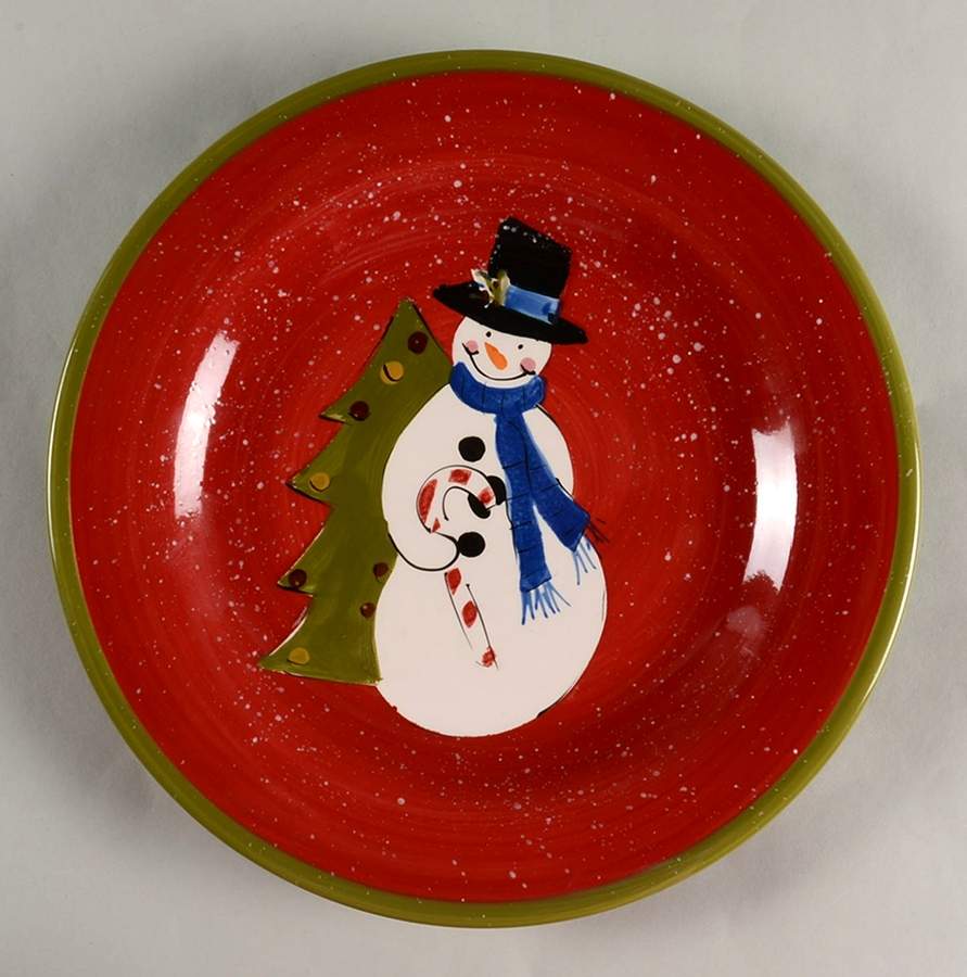 Holiday Joy Snowman Dinner Plate by Gibson Designs-1