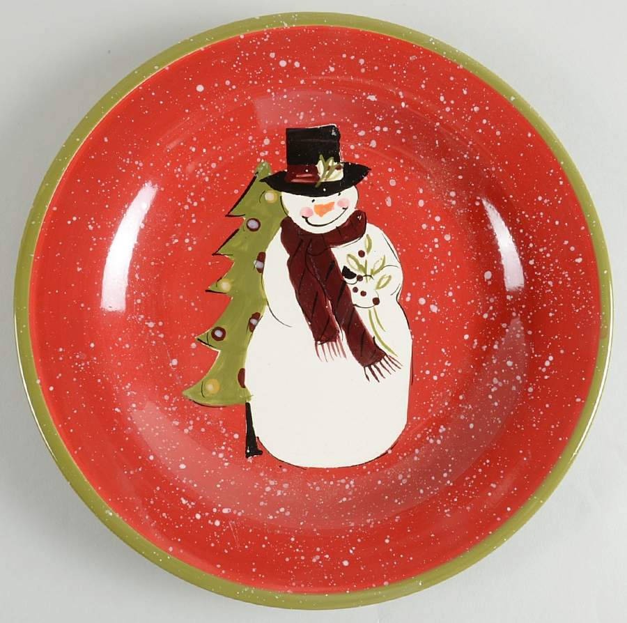 Holiday Joy Snowman Dinner Plate by Gibson Designs-1