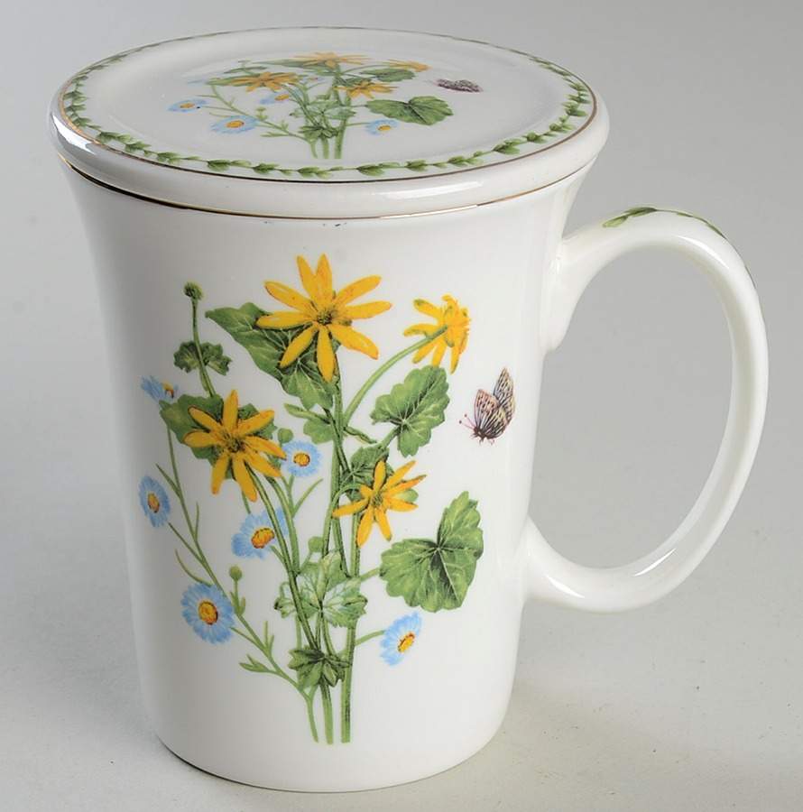 Botanic Flower Mug & Lid by Gracie Bone China-1