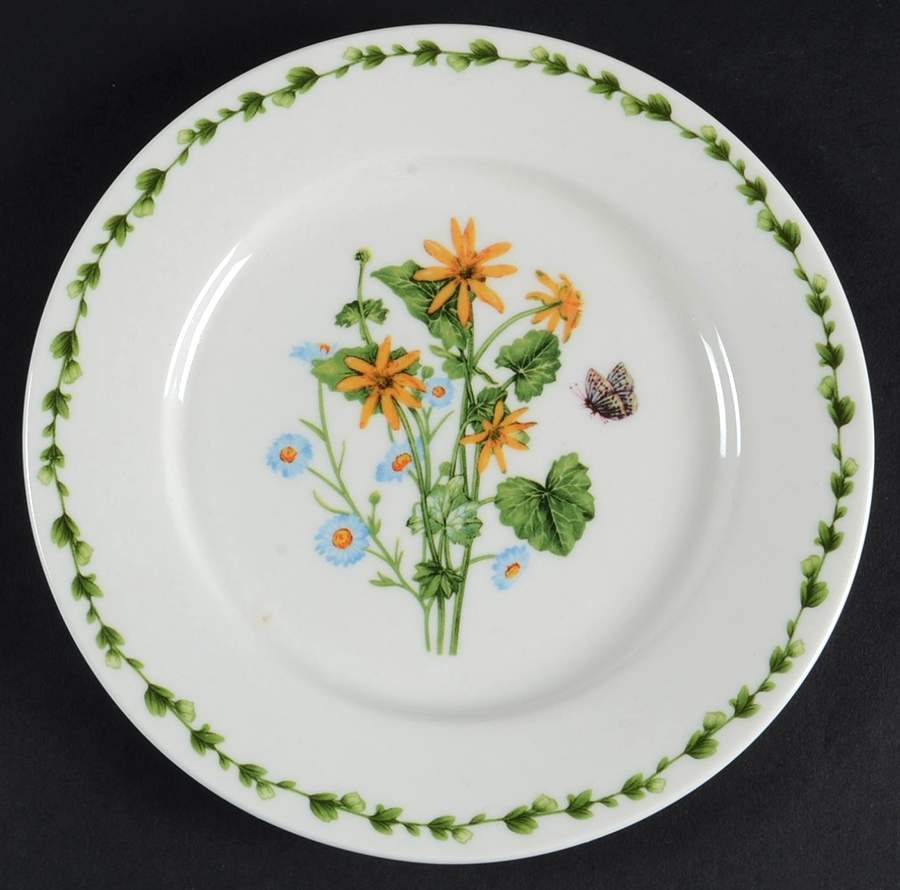 Botanic Flower Salad/Dessert Plate by Gracie Bone China-1