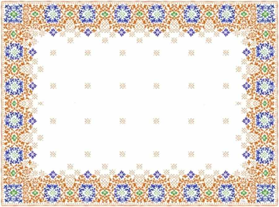Ronde d'Orient 67" x 90" Rectangular Tablecloth by Faiencerie De Gien-1