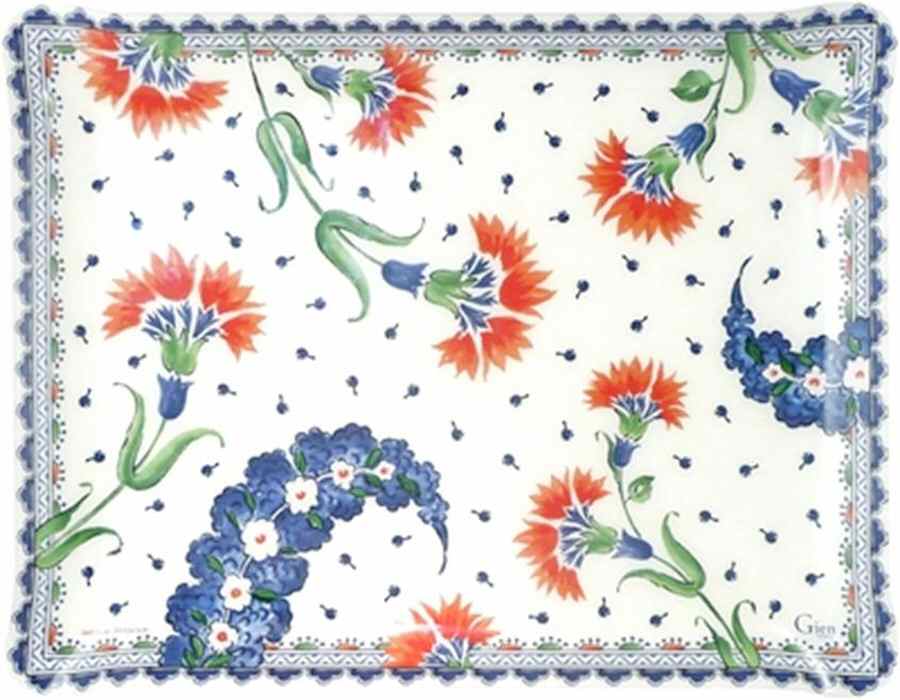 Ronde d'Orient 19" Acrylic Rectangular Tray by Faiencerie De Gien-1