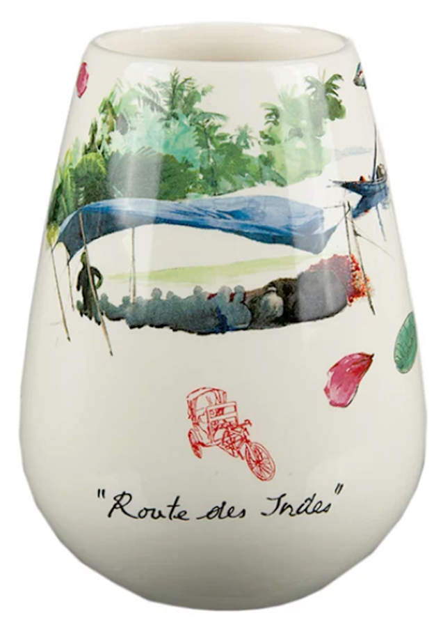 Route des Indes 4" Vase by Faiencerie De Gien-1
