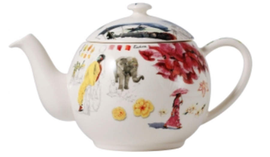 Route des Indes Teapot & Lid by Faiencerie De Gien-1