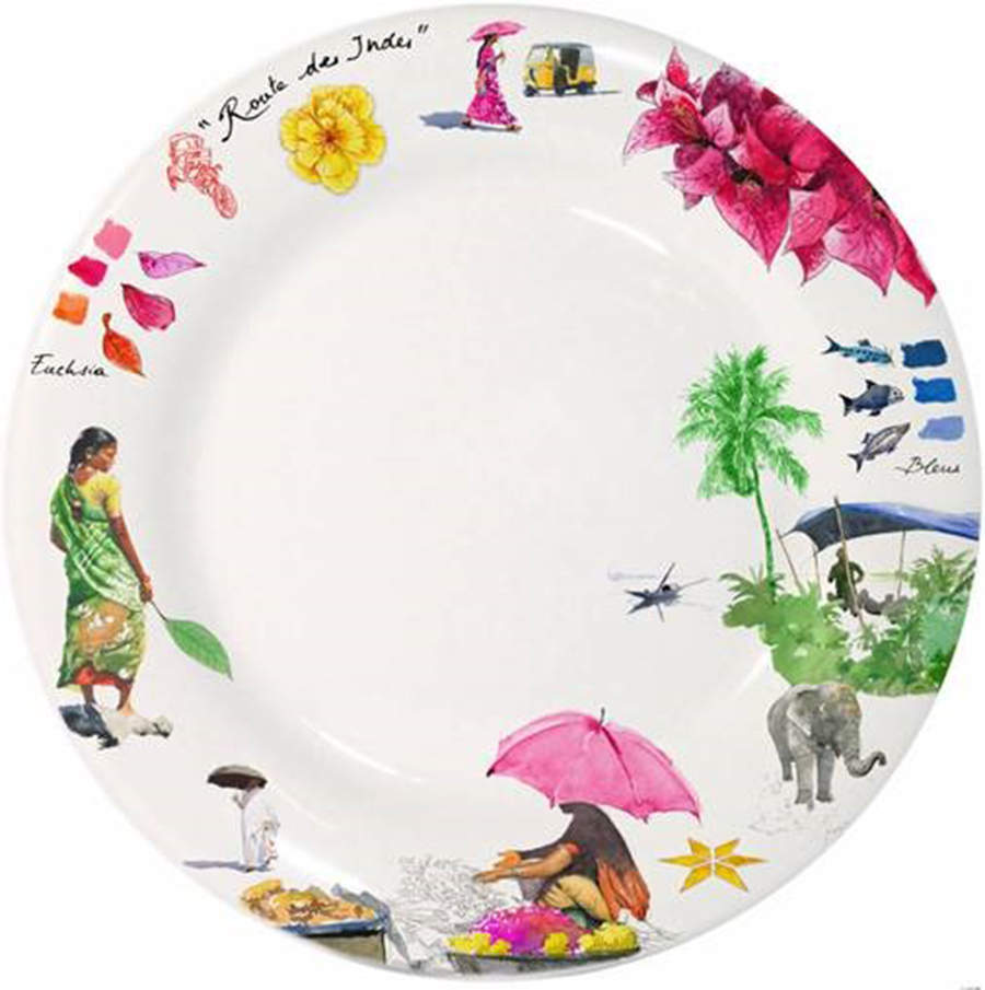 Route des Indes Dinner Plate by Faiencerie De Gien-1