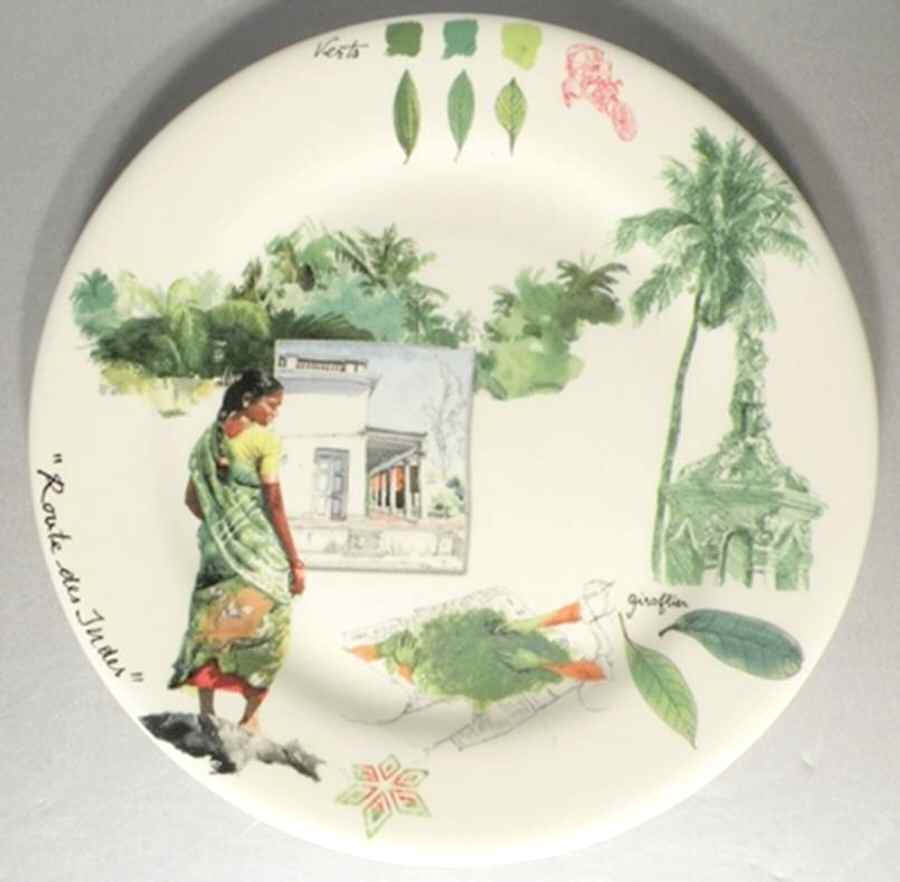 Route des Indes Salad/Dessert Plate by Faiencerie De Gien-1