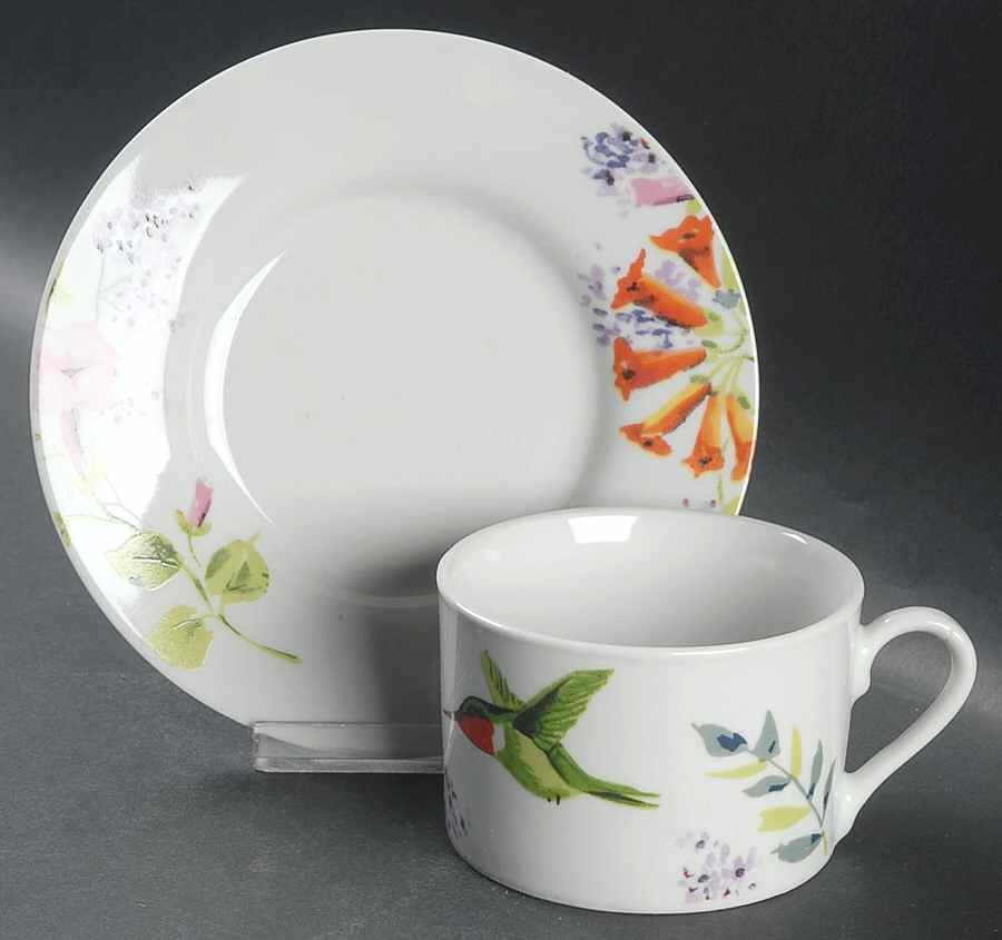 Garden Bird Flat Cup & Saucer Set by Gibson Designs-1