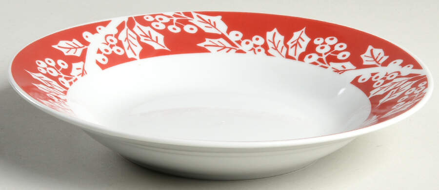 Swiss Holly Rim Soup Bowl by Gibson Designs-1