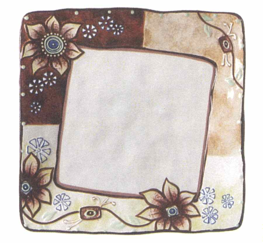 Flower Gallery Square Dinner Plate by Ganz-1