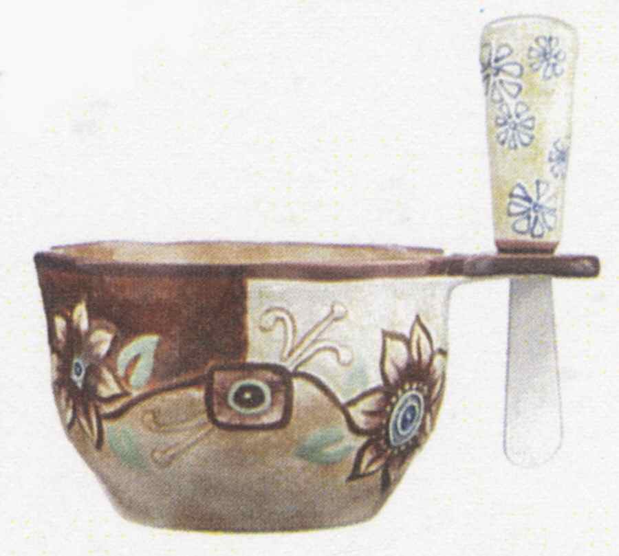 Flower Gallery Dip Bowl & Spreader Set by Ganz-1