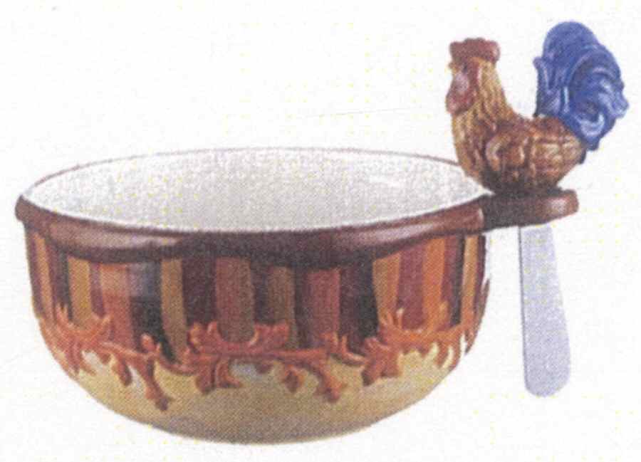 Gallo Toscano Dip Bowl & Spreader Set by Ganz-1