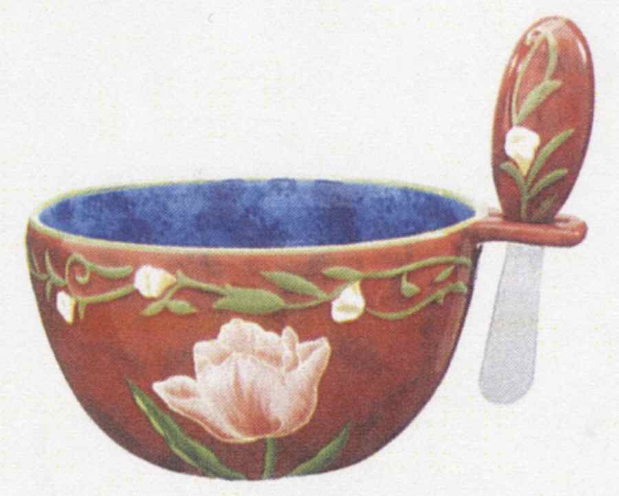 Flower Tableware Dip Bowl & Spreader Set by Ganz-1