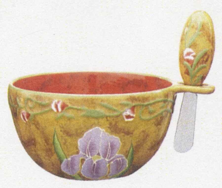 Flower Tableware Dip Bowl & Spreader Set by Ganz-1