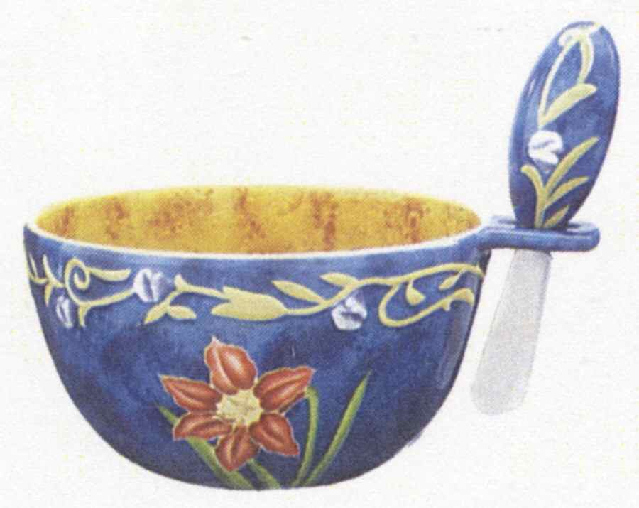 Flower Tableware Dip Bowl & Spreader Set by Ganz-1