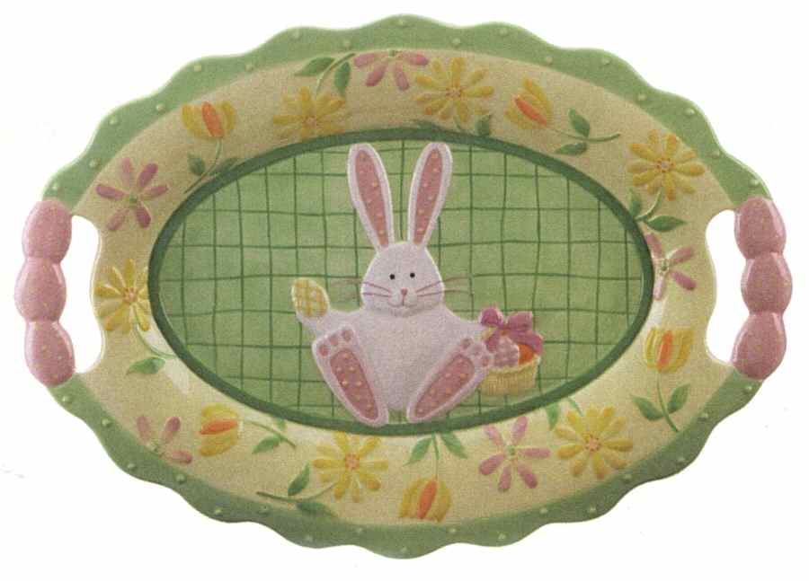 Sweet Bunny 12" Oval Serving Platter by Ganz-1