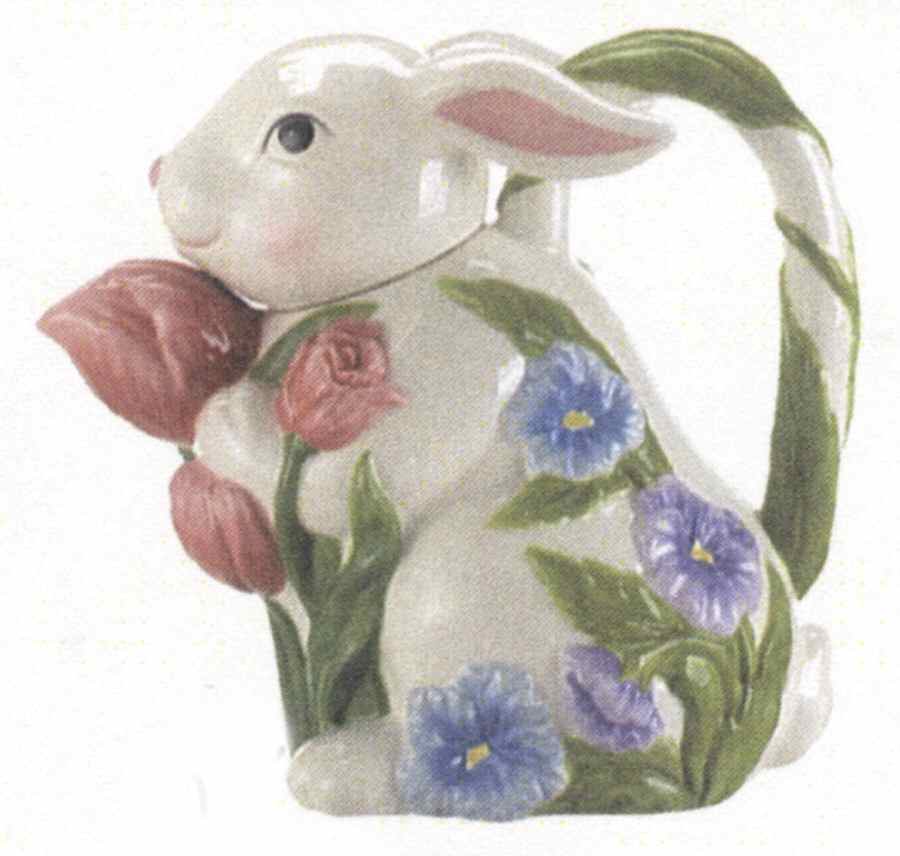 Floral Bunny Teapot & Lid by Ganz-1