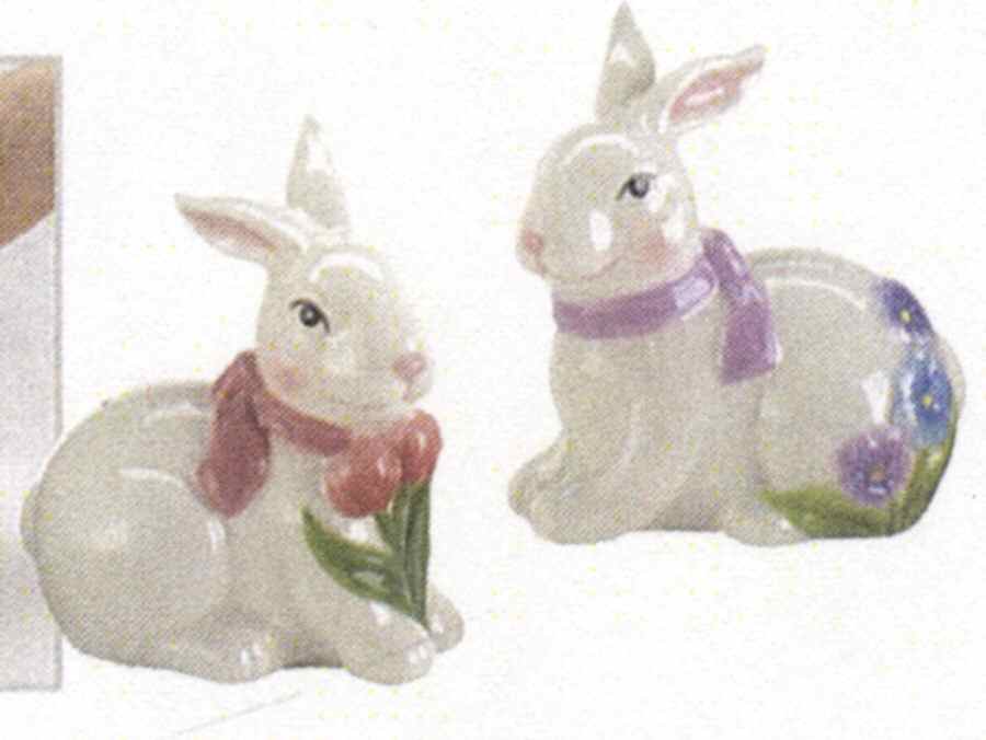 Floral Bunny Salt & Pepper Set by Ganz-1