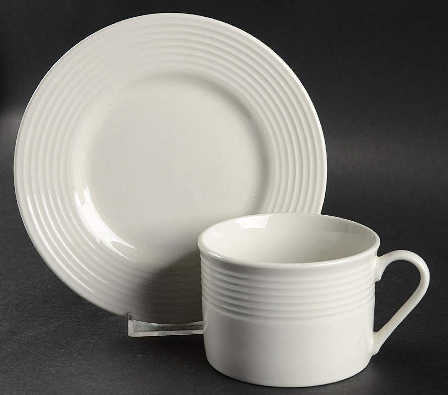 Prospect Park Flat Cup & Saucer Set by Gibson Designs-1