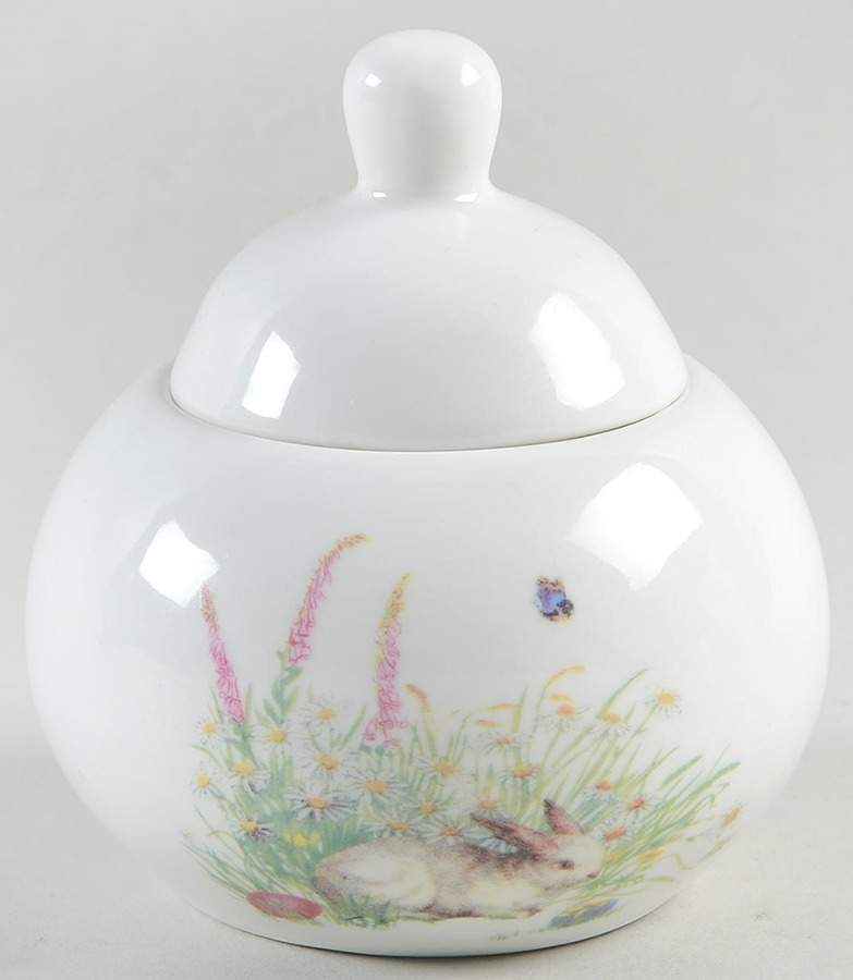 Bunny Sugar Bowl & Lid by Gracie Bone China-1