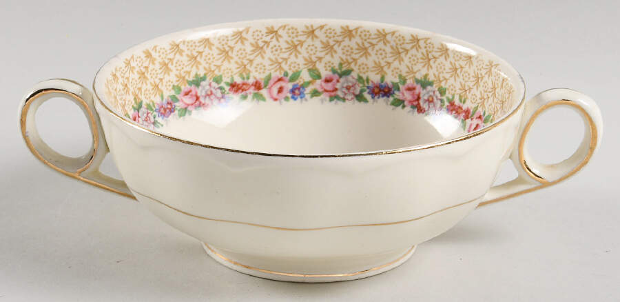 Pompadour Footed Cream Soup Bowl by Grindley-1